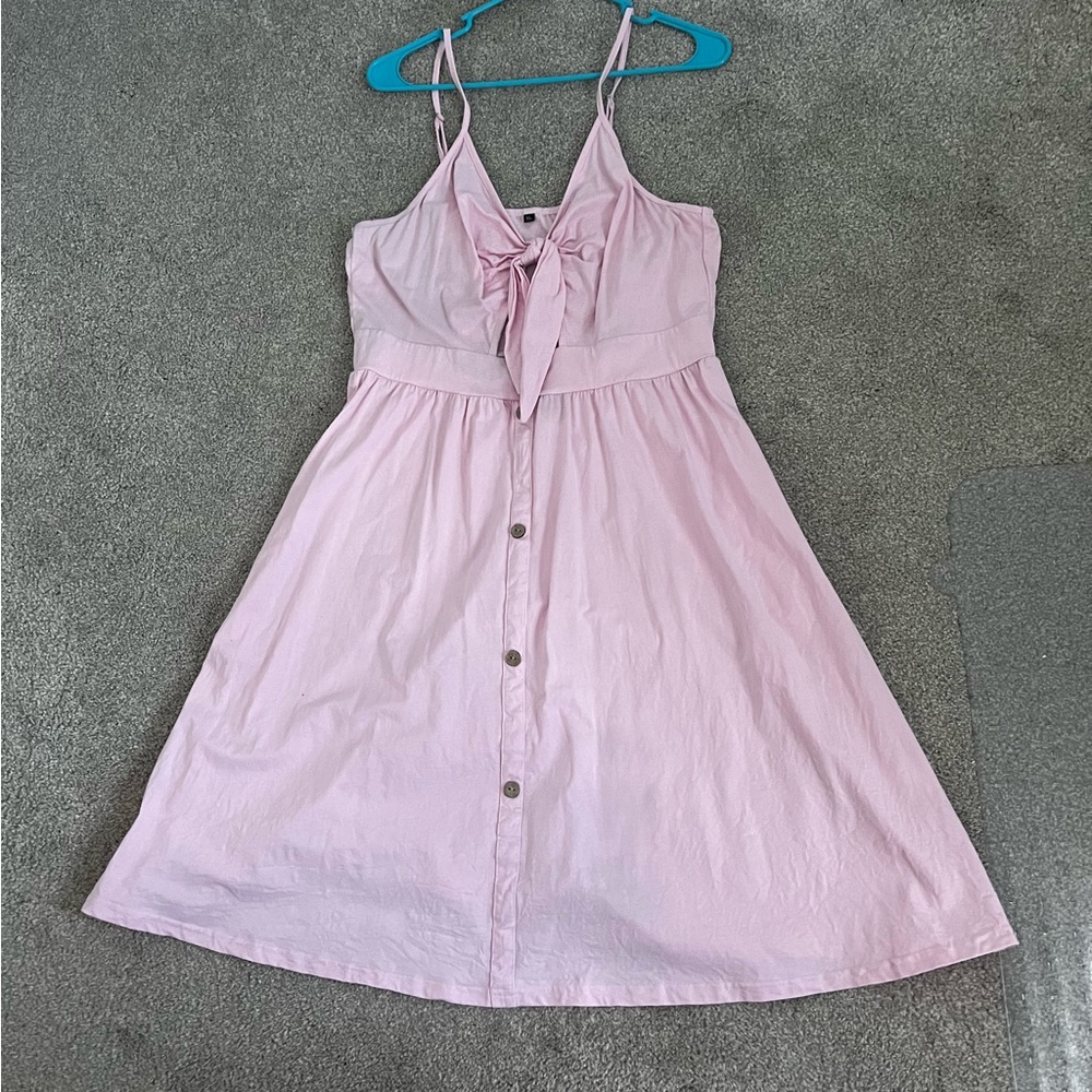 EUC Women’s Solid Bow Tie Front Sun Dress